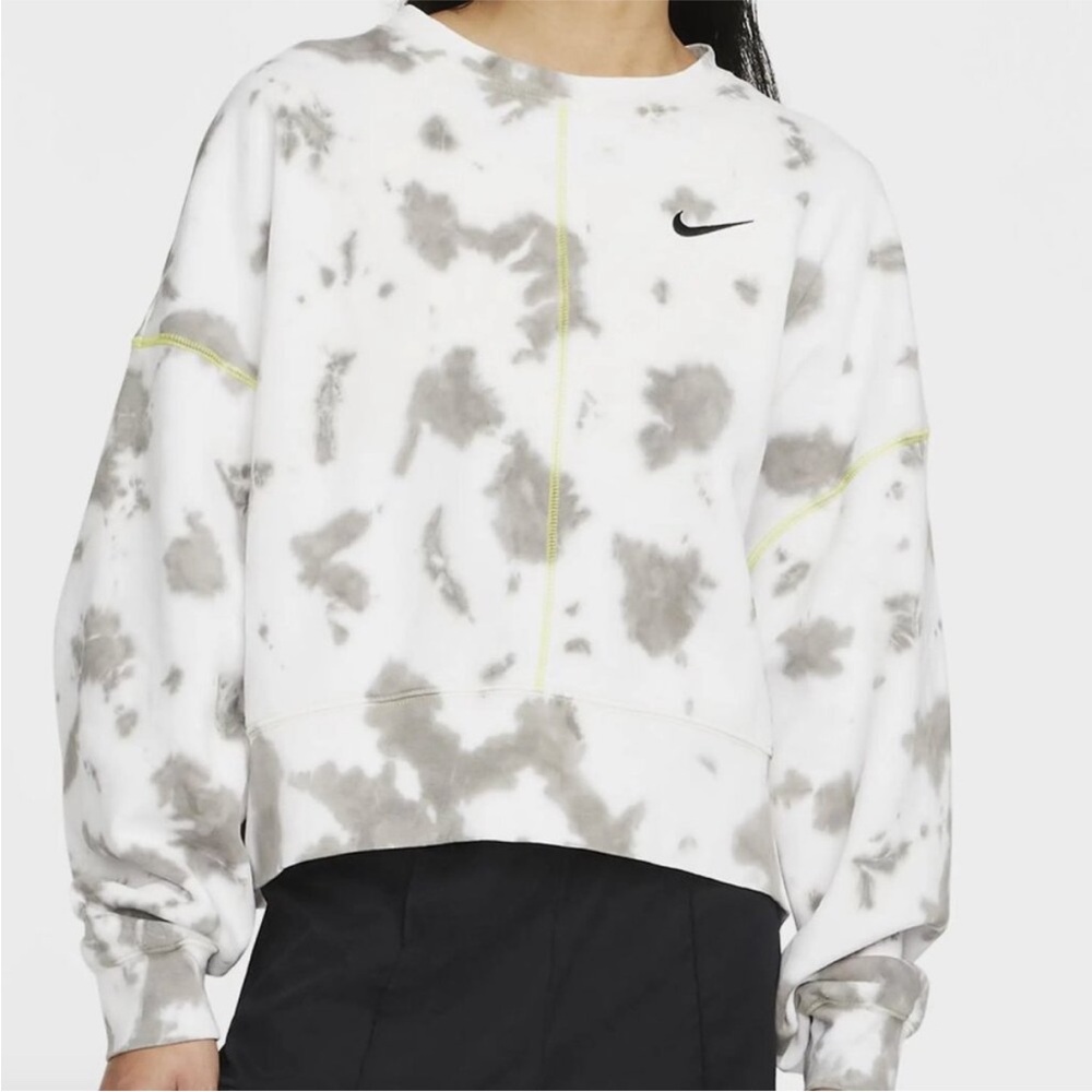 Nike Gray and Cream Tie-Dye Sweatshirt